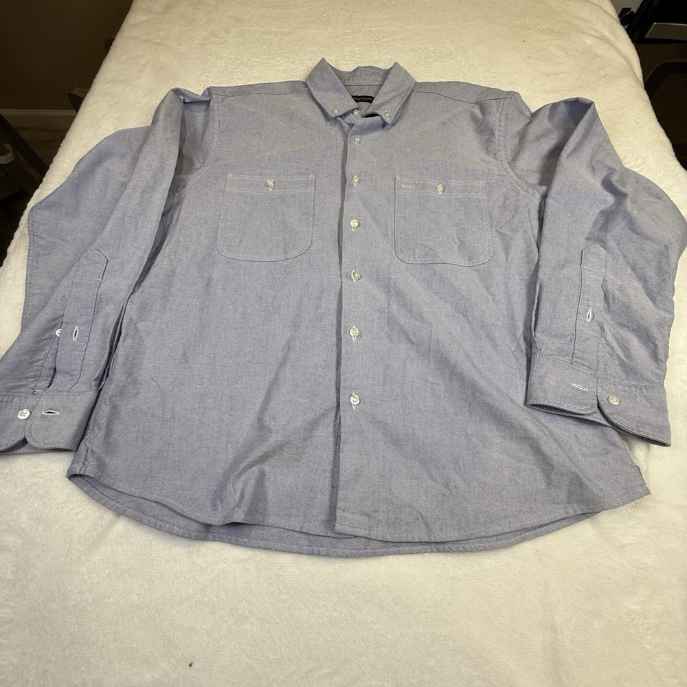 Proper Cloth Mens Royal Blue Oxford Shirt 16.5 33 Dual Pocket Cotton POF4270